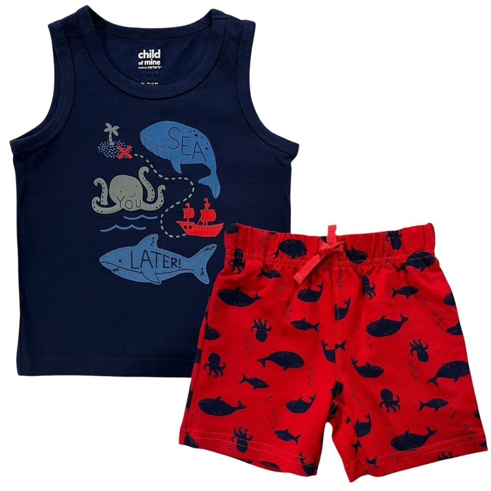 Child of Mine by Carter's Baby Boys Tank Top & Shorts Outfit Set Size 3-6 Months